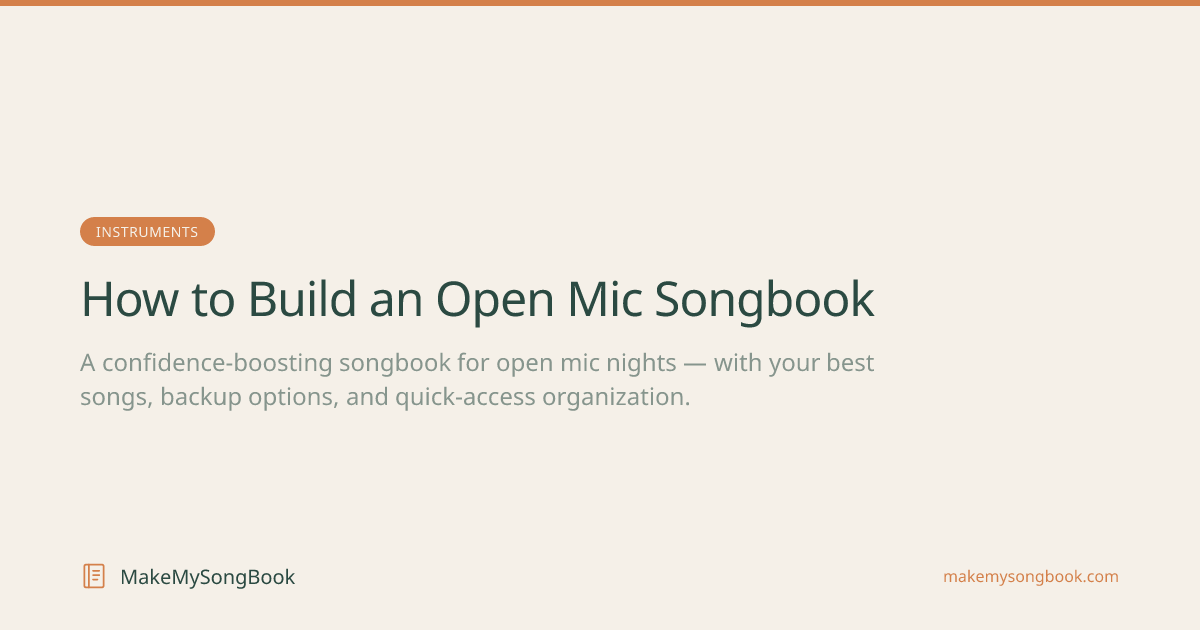 How to Build an Open Mic Songbook (2026) — MakeMySongBook